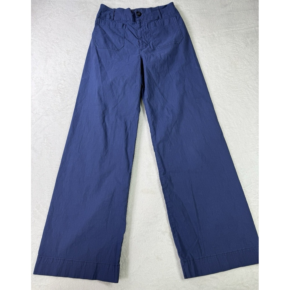 Anthropologie Maeve The Colette Wide Leg Crop Pants Womens 29 Blue Mauve